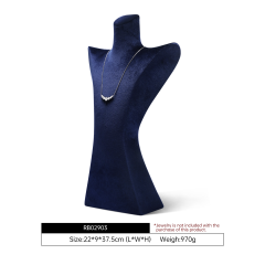 Yinbeini Deep Blue Velvet Necklace Display Bust Elegant Fabric for Fine Jewelry Perfect for Bridal Jewelry and High Value Necklaces RB029