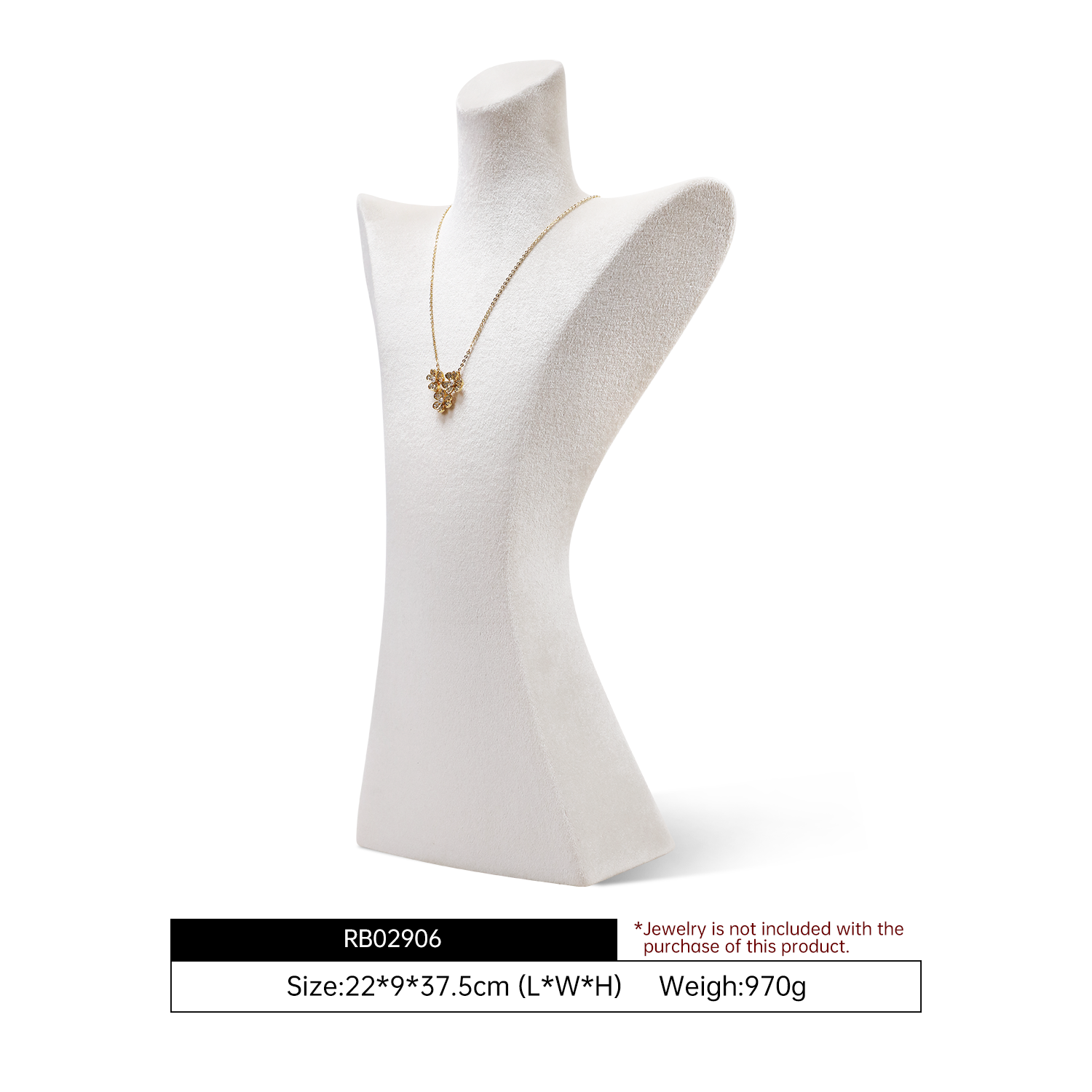 Yinbeini Deep Blue Velvet Necklace Display Bust Elegant Fabric for Fine Jewelry Perfect for Bridal Jewelry and High Value Necklaces RB029