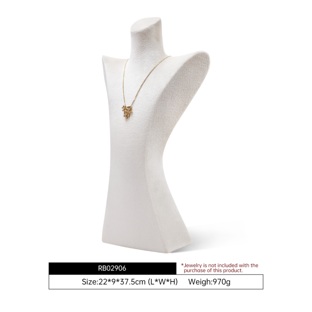 Yinbeini Deep Blue Velvet Necklace Display Bust Elegant Fabric for Fine Jewelry Perfect for Bridal Jewelry and High Value Necklaces RB029