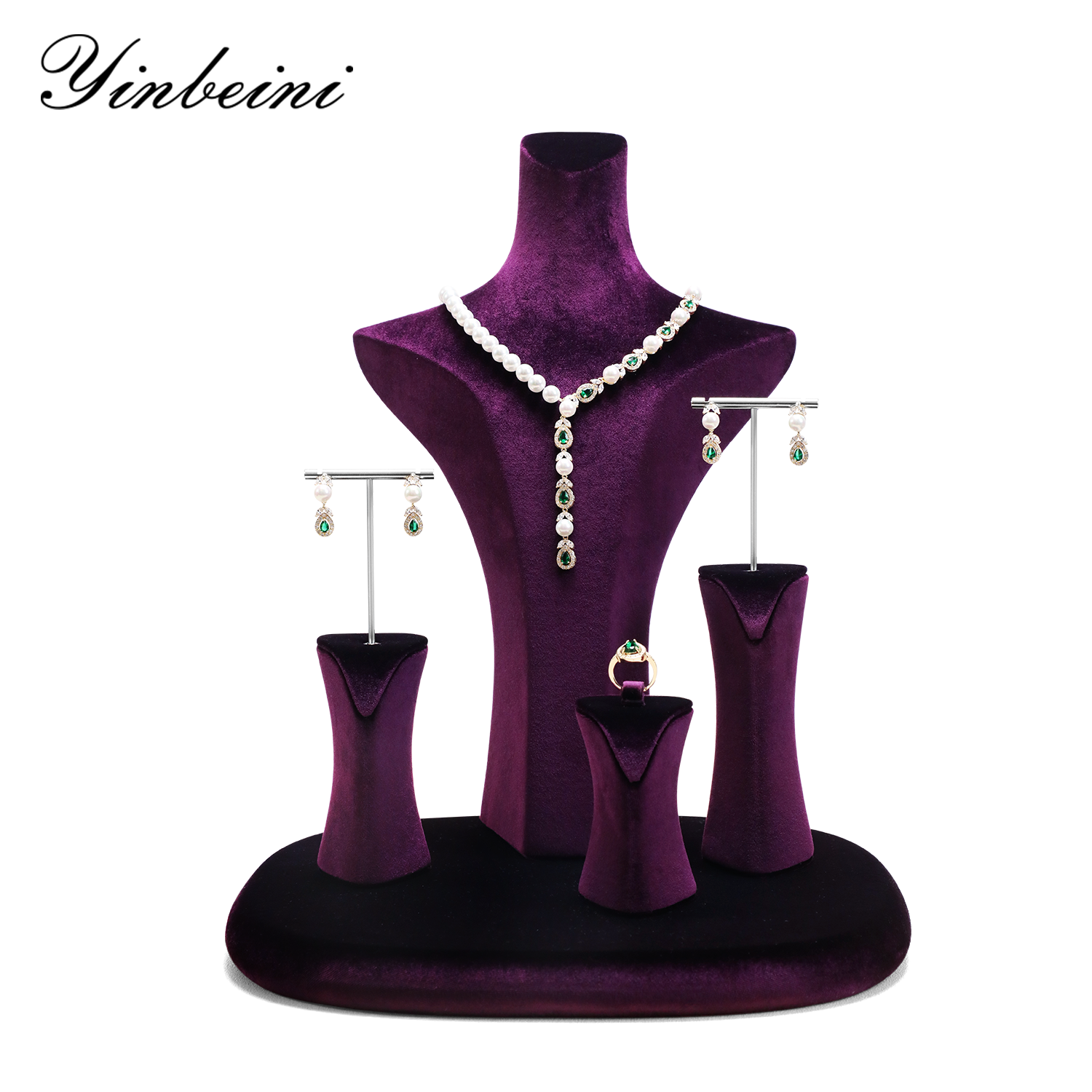 Yinbeini Black Velvet Necklace Bust Display Stand Sleek Elegant Torso for Silver and Gold Jewelry Ideal for Luxury Boutiques and Retail Stores RB031