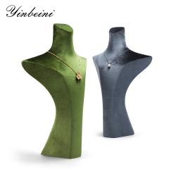 Yinbeini Black Velvet Necklace Bust Display Stand Sleek Elegant Torso for Silver and Gold Jewelry Ideal for Luxury Boutiques and Retail Stores RB031
