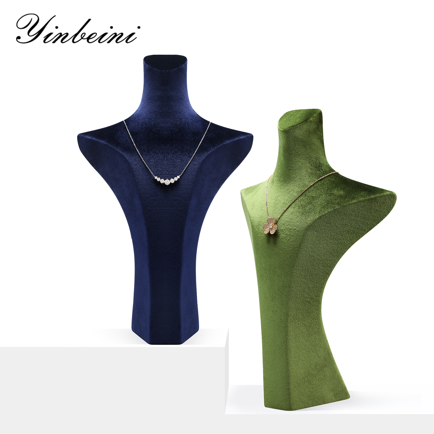 Yinbeini Black Velvet Necklace Bust Display Stand Sleek Elegant Torso for Silver and Gold Jewelry Ideal for Luxury Boutiques and Retail Stores RB031