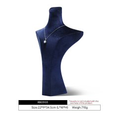 Yinbeini Black Velvet Necklace Bust Display Stand Sleek Elegant Torso for Silver and Gold Jewelry Ideal for Luxury Boutiques and Retail Stores RB031