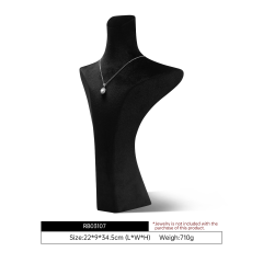 Yinbeini Black Velvet Necklace Bust Display Stand Sleek Elegant Torso for Silver and Gold Jewelry Ideal for Luxury Boutiques and Retail Stores RB031