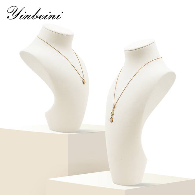 Yinbeini Microfiber display stand Vertical Mannequin Stand Necklace Display Stand Portrait Jewelry Display Props jewelry counter Jeweler Gray RX008