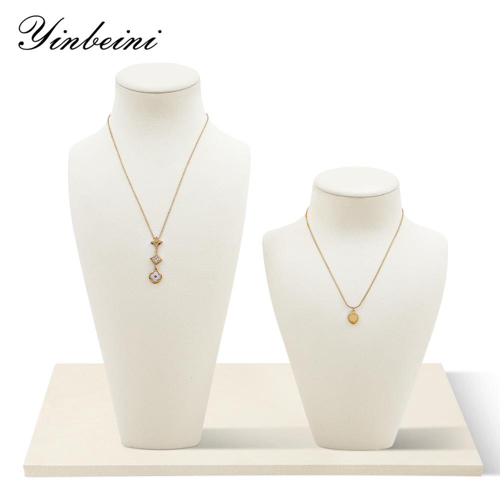 Yinbeini Jewelry Display Props Necklace Display Stand Microfiber Portrait display stand Vertical Mannequin Stand  jewelry counter Jeweler Blue RX009