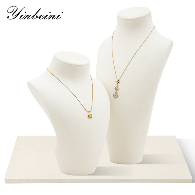 Yinbeini Jewelry Display Props Necklace Display Stand Microfiber Portrait display stand Vertical Mannequin Stand  jewelry counter Jeweler Blue RX009