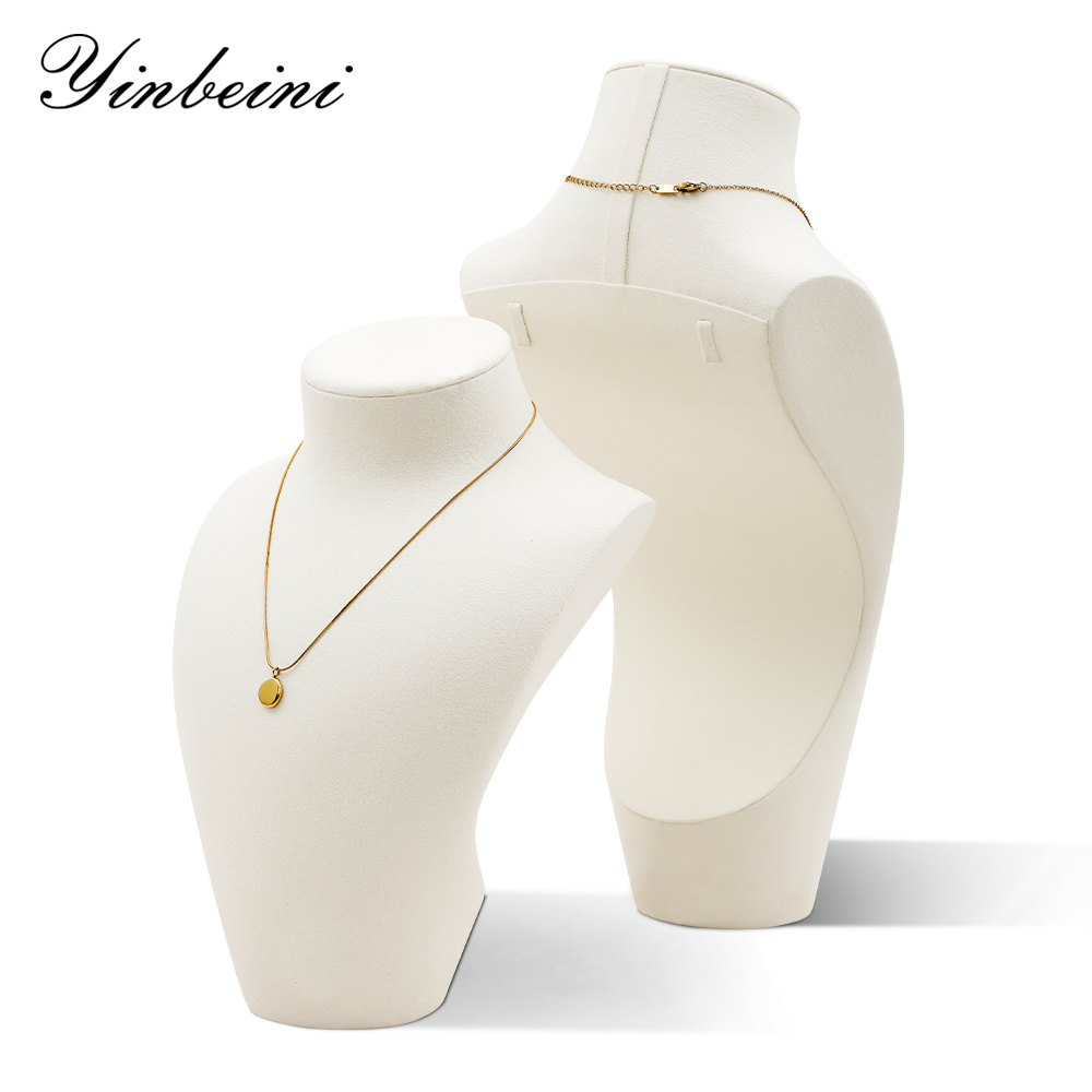 Yinbeini Jewelry Display Props Necklace Display Stand Microfiber Portrait display stand Vertical Mannequin Stand  jewelry counter Jeweler Blue RX009