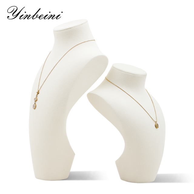 Yinbeini Microfiber Necklace Display Stand Portrait display stand Vertical Mannequin Stand Jewelry Display Props jewelry counter Jeweler Black RX010