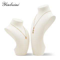 Yinbeini Microfiber Necklace Display Stand Portrait display stand Vertical Mannequin Stand Jewelry Display Props jewelry counter Jeweler Black RX010