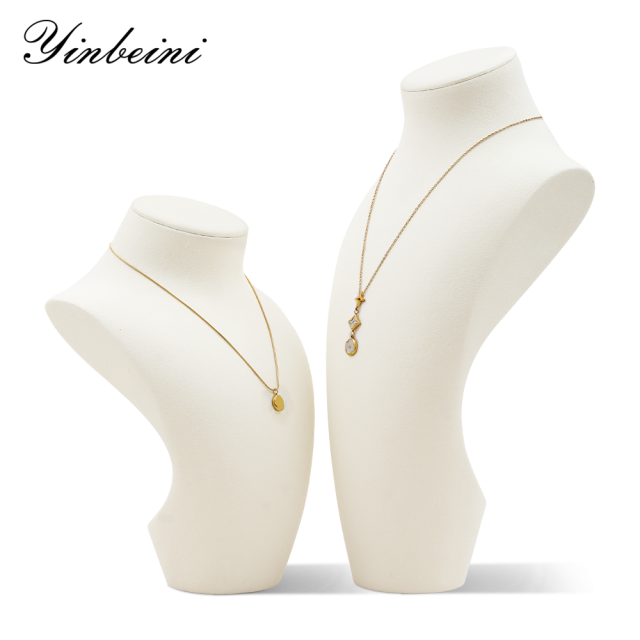 Yinbeini Microfiber Necklace Display Stand Portrait display stand Vertical Mannequin Stand Jewelry Display Props jewelry counter Jeweler Black RX010