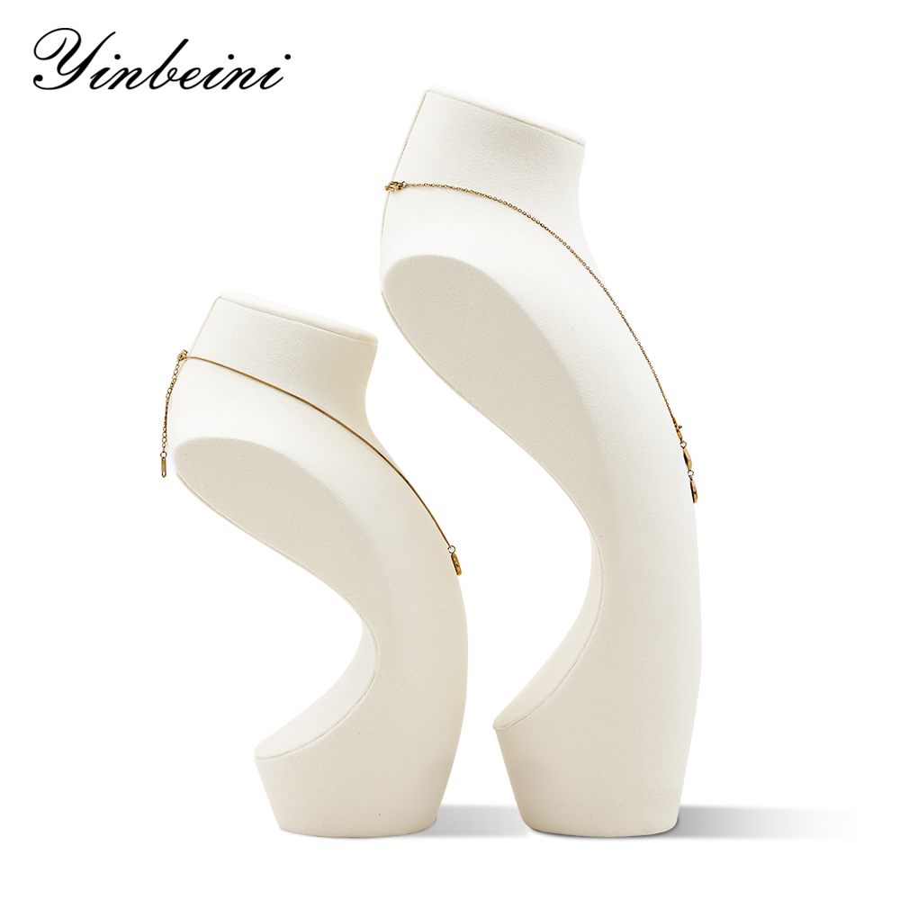 Yinbeini Microfiber Necklace Display Stand Portrait display stand Vertical Mannequin Stand Jewelry Display Props jewelry counter Jeweler Black RX010