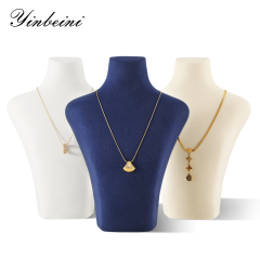 Yinbeini Jewelry Display Props Necklace Display Stand Vertical Mannequin Stand  Microfiber Portrait display stand Jeweler's jewelry counter Black RX006