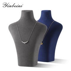 Yinbeini Microfiber Jewelry Display Props Portrait display stand Necklace Display Stand Vertical Mannequin Stand Jeweler's jewelry counter Light Gray RX003