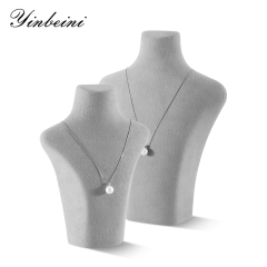 Yinbeini Microfiber Jewelry Display Props Portrait display stand Necklace Display Stand Vertical Mannequin Stand Jeweler's jewelry counter Light Gray RX003