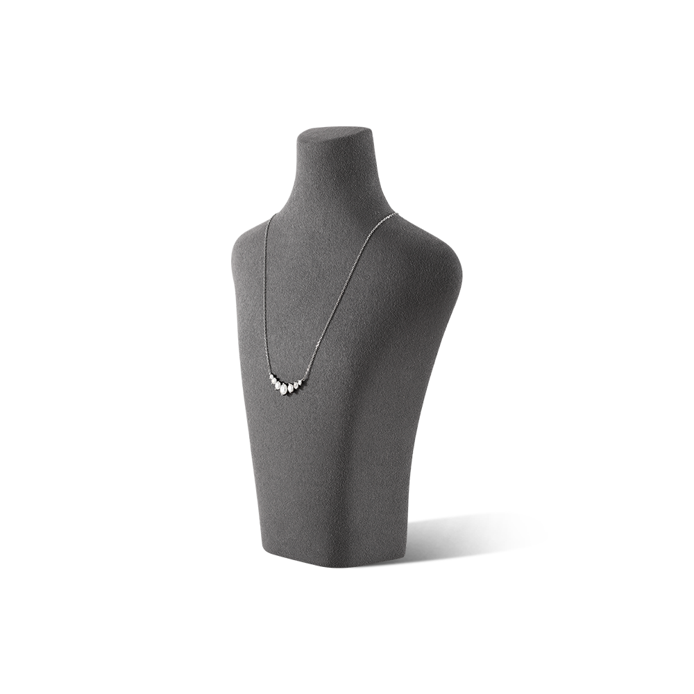Yinbeini Necklace Display Stand Vertical Mannequin Stand  Portrait display stand Microfiber Jewelry Display Props Jeweler's jewelry counter Gray RX004