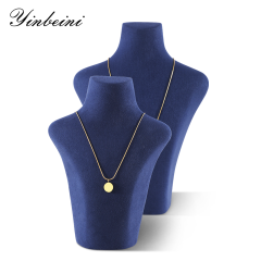 Yinbeini Microfiber  Necklace Display Stand Vertical Mannequin Stand Jewelry Display Props Portrait display stand Jeweler's jewelry counter Blue RX005
