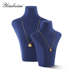 Yinbeini Microfiber  Necklace Display Stand Vertical Mannequin Stand Jewelry Display Props Portrait display stand Jeweler's jewelry counter Blue RX005