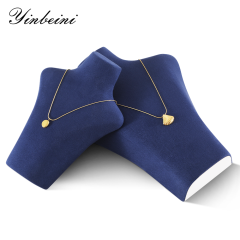Yinbeini Microfiber  Necklace Display Stand Vertical Mannequin Stand Jewelry Display Props Portrait display stand Jeweler's jewelry counter Blue RX005