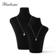 Yinbeini Jewelry Display Props Necklace Display Stand Vertical Mannequin Stand  Microfiber Portrait display stand Jeweler's jewelry counter Black RX006