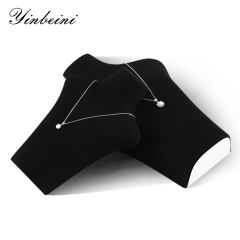 Yinbeini Jewelry Display Props Necklace Display Stand Vertical Mannequin Stand  Microfiber Portrait display stand Jeweler's jewelry counter Black RX006