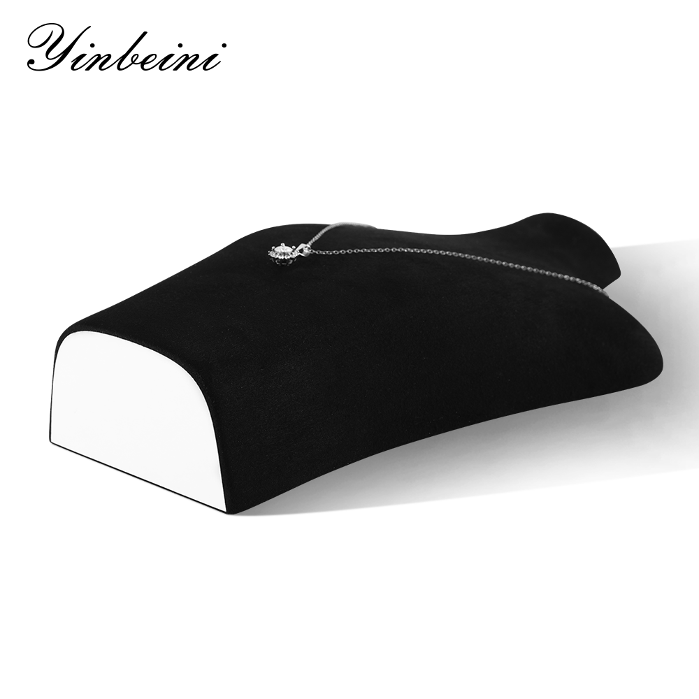 Yinbeini Jewelry Display Props Necklace Display Stand Vertical Mannequin Stand  Microfiber Portrait display stand Jeweler's jewelry counter Black RX006