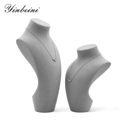 Yinbeini Microfiber Necklace Display Stand Portrait display stand Vertical Mannequin Stand Jewelry Display Props jewelry counter Jeweler Black RX010