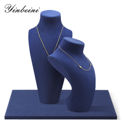 Yinbeini Jewelry Display Props Necklace Display Stand Microfiber Portrait display stand Vertical Mannequin Stand  jewelry counter Jeweler Blue RX009