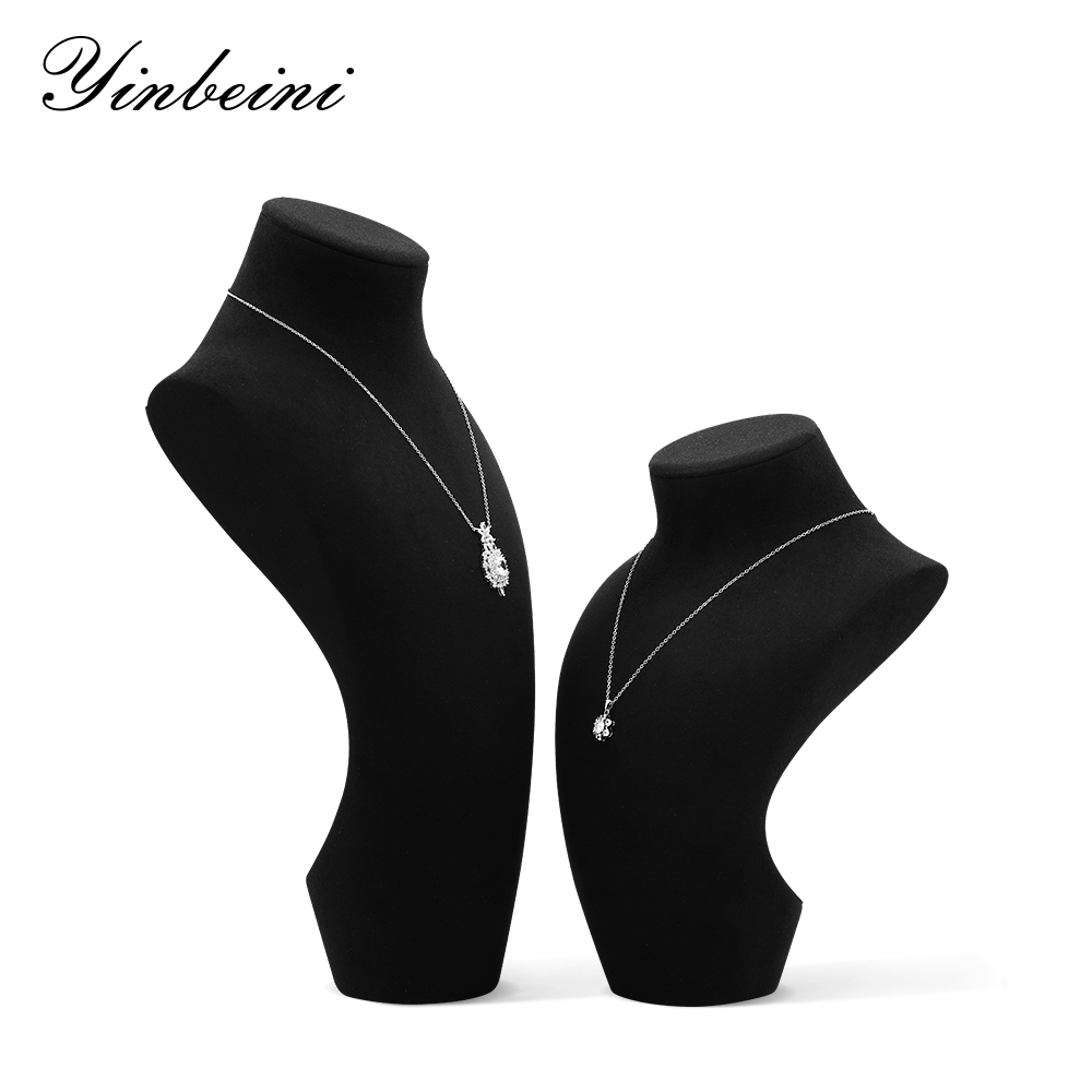 Yinbeini Jewelry Display Props Necklace Display Stand Microfiber Portrait display stand Vertical Mannequin Stand  jewelry counter Jeweler Blue RX009