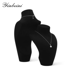 Yinbeini Microfiber Necklace Display Stand Portrait display stand Vertical Mannequin Stand Jewelry Display Props jewelry counter Jeweler Black RX010