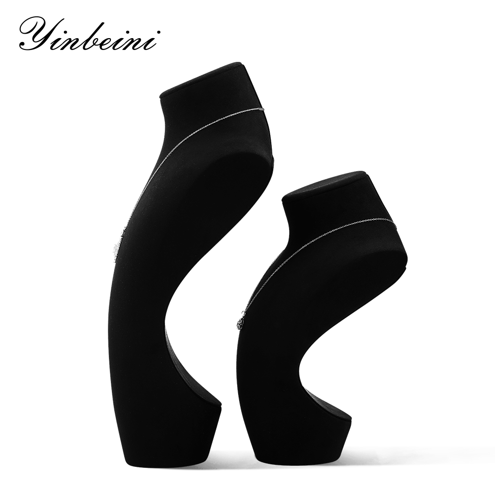 Yinbeini Jewelry Display Props Necklace Display Stand Microfiber Portrait display stand Vertical Mannequin Stand  jewelry counter Jeweler Blue RX009