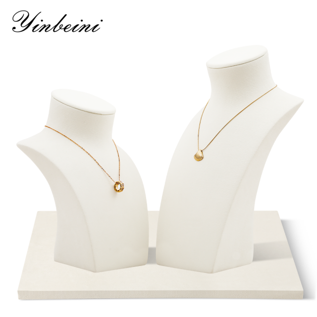 Yinbeini Necklace Display Stand Jewelry Display Props Microfiber Portrait display stand Vertical Mannequin Stand jewelry counter Blue RX013