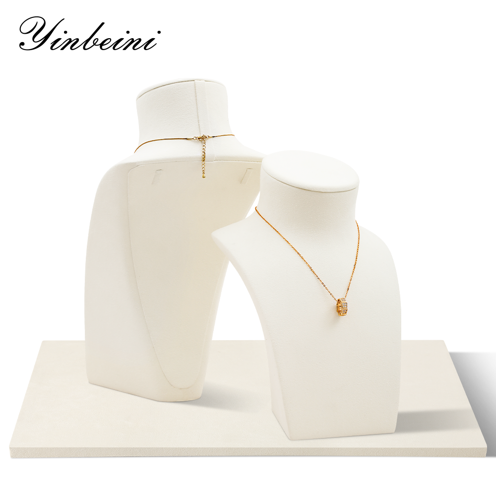 Yinbeini Necklace Display Stand Jewelry Display Props Microfiber Portrait display stand Vertical Mannequin Stand jewelry counter Blue RX013