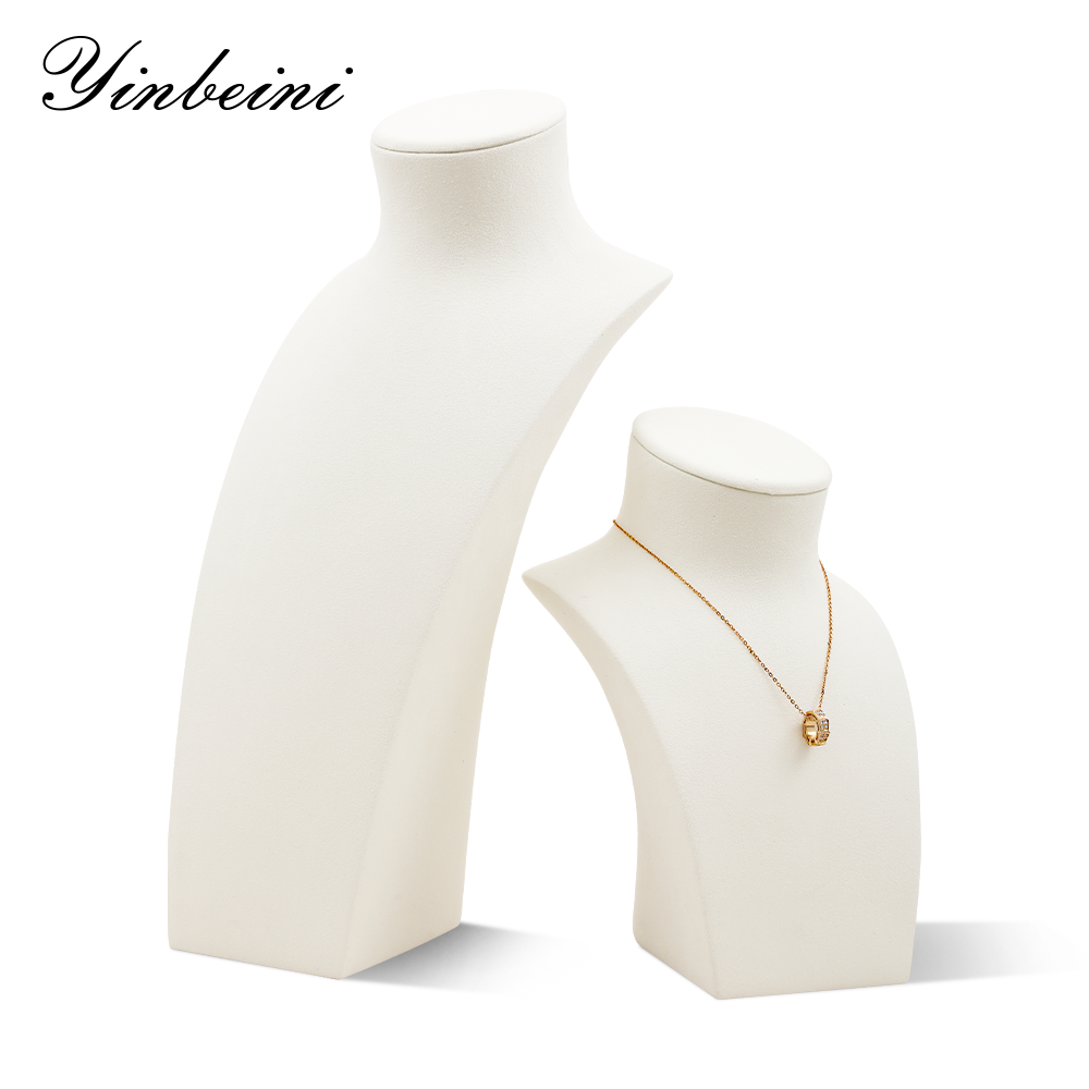 Yinbeini Microfiber Jewelry Display Props Vertical Mannequin Stand Portrait display stand Necklace Display Stand jewelry counter Black RX014