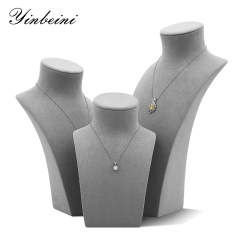 Yinbeini Microfiber Jewelry Display Props Vertical Mannequin Stand Portrait display stand Necklace Display Stand jewelry counter Black RX014