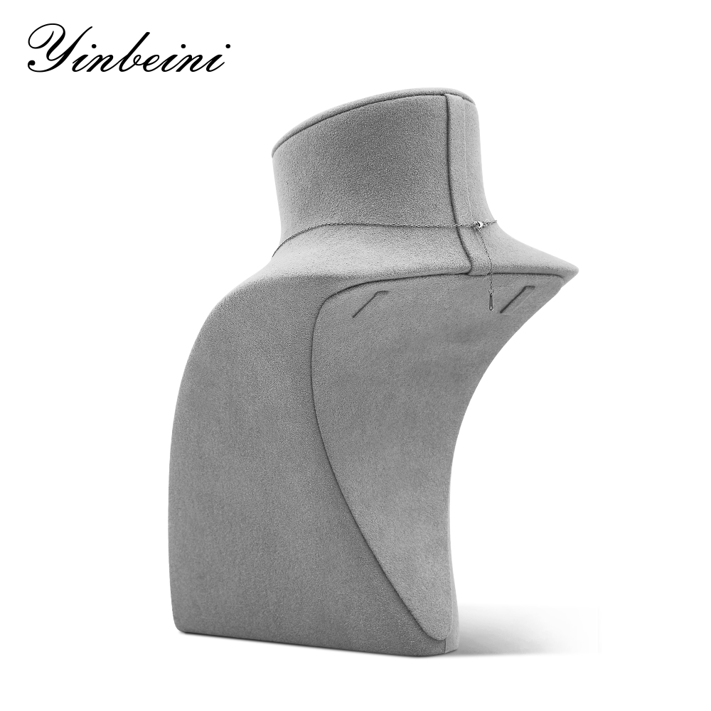 Yinbeini Microfiber Jewelry Display Props Vertical Mannequin Stand Portrait display stand Necklace Display Stand jewelry counter Black RX014