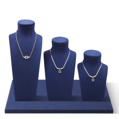 Yinbeini Necklace Display Stand Jewelry Display Props Microfiber Portrait display stand Vertical Mannequin Stand jewelry counter Blue RX013