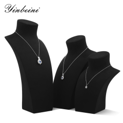 Yinbeini Necklace Display Stand Jewelry Display Props Microfiber Portrait display stand Vertical Mannequin Stand jewelry counter Blue RX013