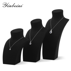 Yinbeini Microfiber Jewelry Display Props Vertical Mannequin Stand Portrait display stand Necklace Display Stand jewelry counter Black RX014