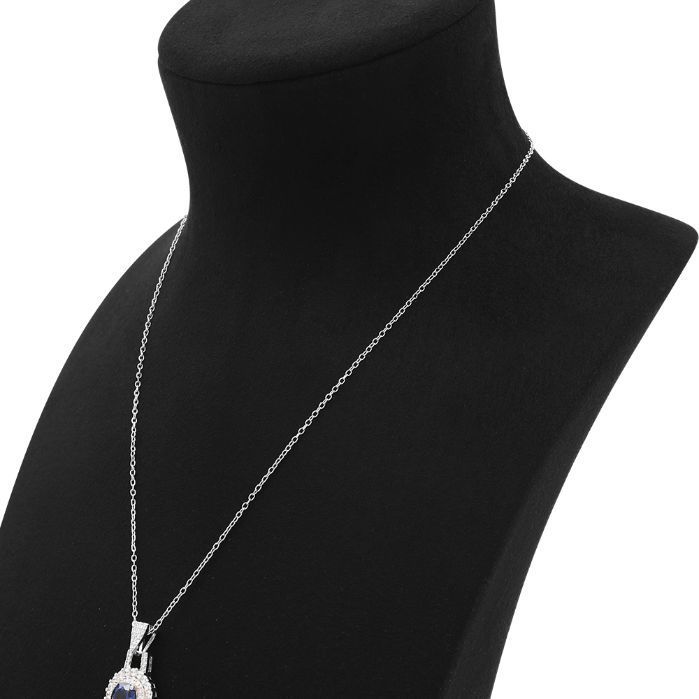 Yinbeini Necklace Display Stand Jewelry Display Props Microfiber Portrait display stand Vertical Mannequin Stand jewelry counter Blue RX013