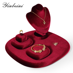 Yinbeini Romantic Velvet Irregular Jewelry Display Stand for Bridal Jewelry Soft Material for Wedding and Engagement Accessories TB024