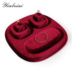 Yinbeini Romantic Velvet Irregular Jewelry Display Stand for Bridal Jewelry Soft Material for Wedding and Engagement Accessories TB024