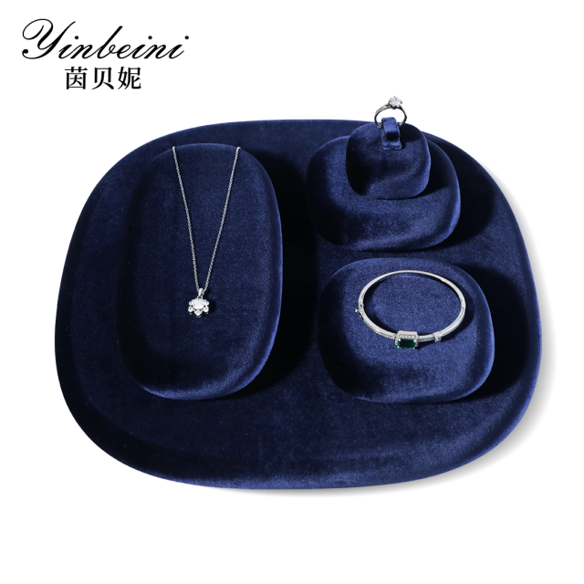 Yinbeini Irregular Velvet Jewelry Display Stand for Statement Jewelry Bold and Trendy Pieces in Fashion Boutiques and Retail Stores TB025