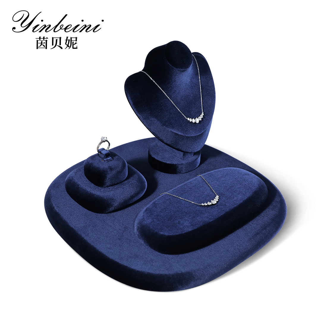 Yinbeini Irregular Velvet Jewelry Display Stand for Statement Jewelry Bold and Trendy Pieces in Fashion Boutiques and Retail Stores TB025