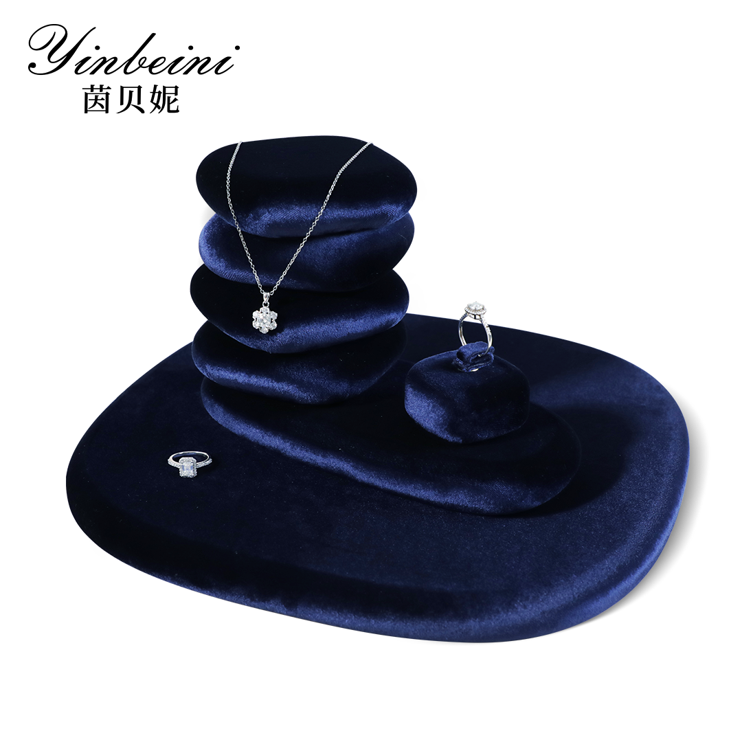Yinbeini Irregular Velvet Jewelry Display Stand for Statement Jewelry Bold and Trendy Pieces in Fashion Boutiques and Retail Stores TB025