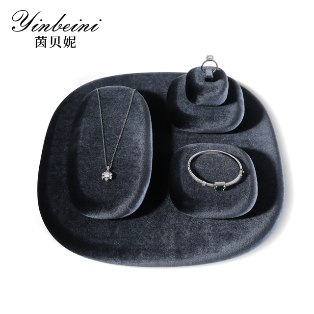 Yinbeini Irregular Velvet Jewelry Display Stand Kit for Jewelry Museums and Exhibitions Safe and Elegant for Antique and Fine Jewelry TB026