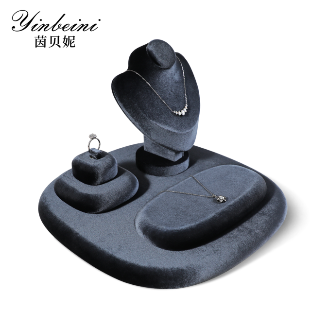 Yinbeini Irregular Velvet Jewelry Display Stand Kit for Jewelry Museums and Exhibitions Safe and Elegant for Antique and Fine Jewelry TB026