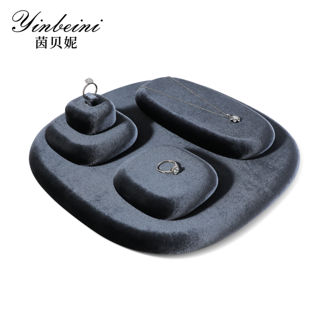 Yinbeini Irregular Velvet Jewelry Display Stand Kit for Jewelry Museums and Exhibitions Safe and Elegant for Antique and Fine Jewelry TB026
