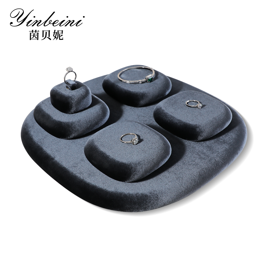 Yinbeini Irregular Velvet Jewelry Display Stand Kit for Jewelry Museums and Exhibitions Safe and Elegant for Antique and Fine Jewelry TB026