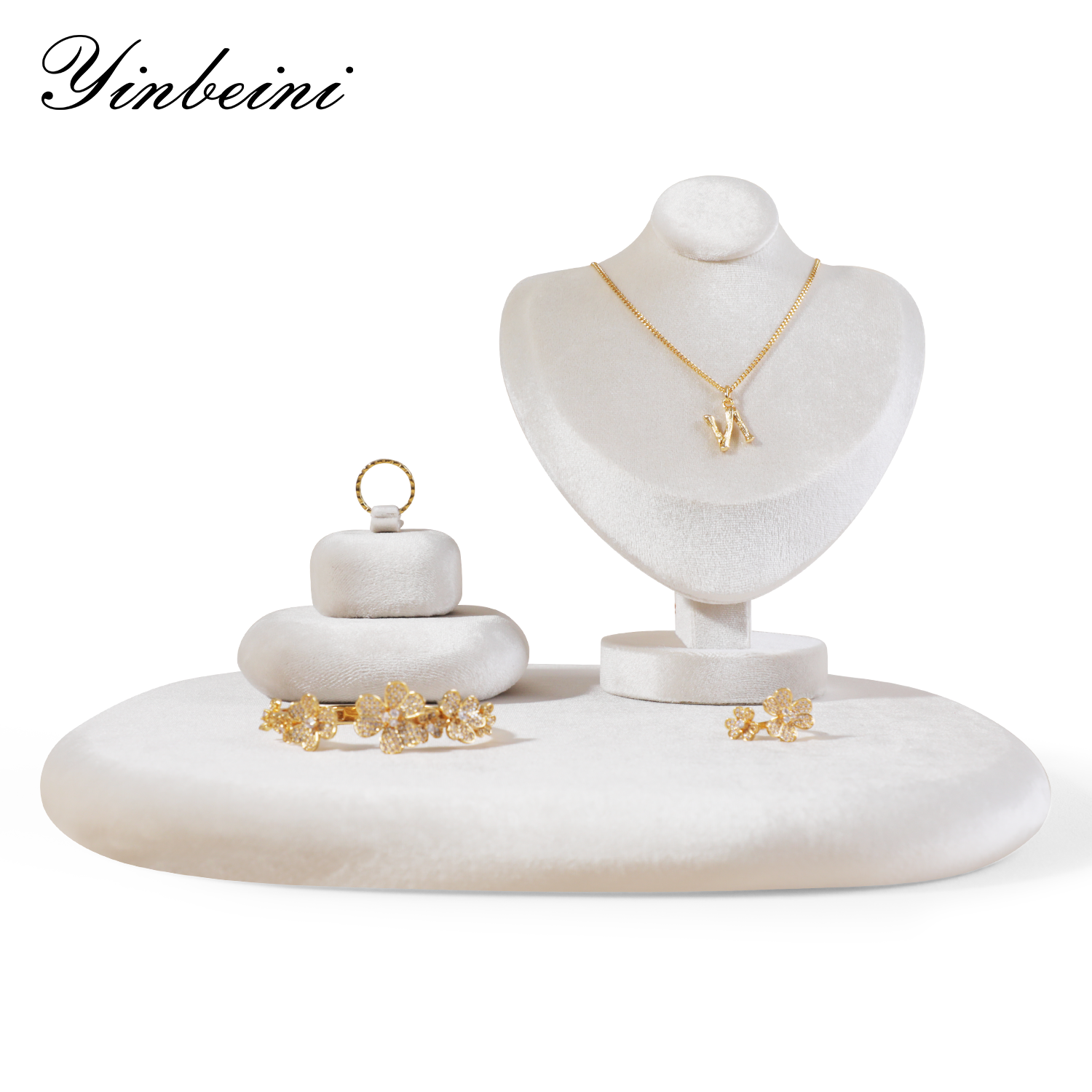Yinbeini Portrait Neck Stand Beige Display Bust for Necklaces and Pendants Perfect for Highlighting Necklace Details TB028